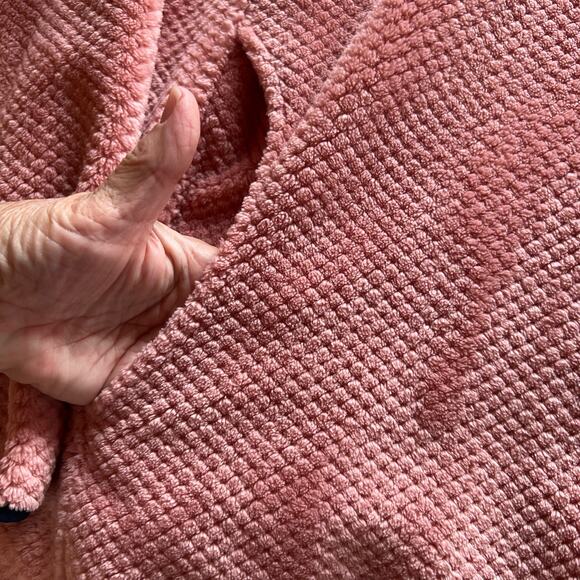 Simply Southern Fleece Women's M PINK  1/4 Snaps SOFT Pullover Jacket Pockets - Picture 8 of 11